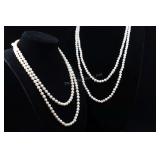 Cultured Pearl Strand Necklaces, White, Approx. 52