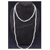 Pair Of Cultured Pearl Strand Necklaces, Green