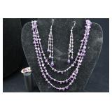 Sterling Silver & Amethyst Multi-stone Ring, And A