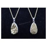 Gold Druzy Pendants And Necklaces, Stainless Steel