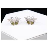 Pair Sterling Silver Butterfly Rings, 925