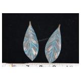 Metal Leaf Earrings, Copper Patina Color, Need Ear
