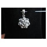 Sterling Silver Rose Pendant