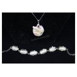 Cultured Pearl Pendant With Sterling Silver Neckla