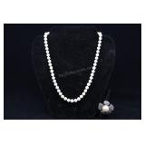 Sterling Silver & Cultured Pearl Flower Ring With