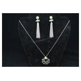 Green Swarovski Crystal And Green Mohave Turquoise