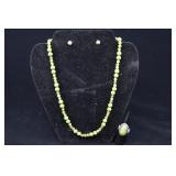 Sterling Silver & Green Mohave Turquoise Ring And