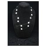 Cultured Pearl And Swarovski Crystal Beaded Neckla
