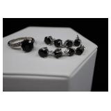 Sterling Silver & Onyx Ring, And Stainless Steel E