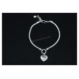 Sterling Silver Heart Bracelet, 925