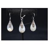 Sterling Silver Mother Of Pearl Earrings And Penda