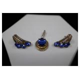 Sterling Silver Swarovski Crystal Earrings And Pen