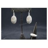 Sterling Silver Ring And Earrings, 925 Approx. Rin