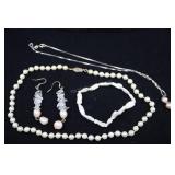 Sterling Silver Necklace With Pink Cultured Pearl