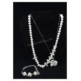Cultured Pearl Beaded Necklace, Bracelet And Penda