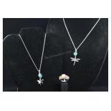 Sterling Silver Dragonfly & Blue Fluorite Pendants