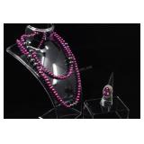 Sterling Silver & Rhodolite Garnet Ring And Cultur