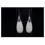 Carved Bone & Sterling Silver Earrings