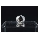 Sterling Silver & Onyx Ring, 925 Approx. Ring Size