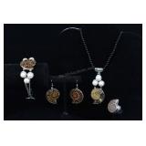 Ammonite & Sterling Silver Ring, And Ammonite & Cu