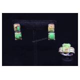 Green Mohave Turquoise & Sterling Silver Ring And