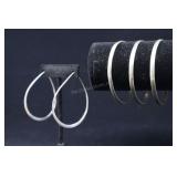 Sterling Silver Bangles And Earrings, Mexico