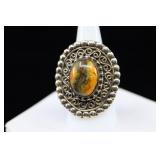 Sterling Silver Bumblebee Jasper Ring, 925
