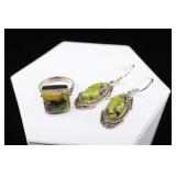 Sterling Silver & Purple Stichtite In Green Serpen