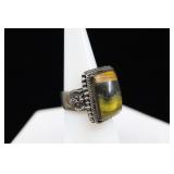 Sterling Silver Bumblebee Jasper Ring