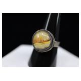 Sterling Silver & Bumblebee Jasper Ring,sz 9