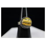 Sterling Silver & Bumblebee Jasper Ring,sz 8