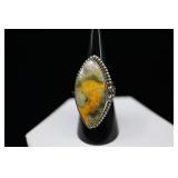 Sterling Silver & Bumblebee Jasper Ring, 925, Sz 7