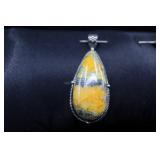 Sterling Silver & Bumblebee Jasper Pendant
