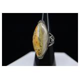 Sterling Silver & Bumblebee Jasper Ring, Sz 6.5