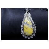 Sterling Silver & Bumblebee Jasper Pendant, 925