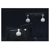Sterling Silver & Blue Tanzanite Daisy Flower Earr