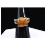 Sterling Silver, Copper Turquoise Ring, Sz 6