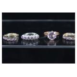 Sterling Silver Light Amethyst Rings And Earrings,