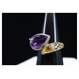 Sterling Silver Amethyst Ring, 925, Sz.6.75