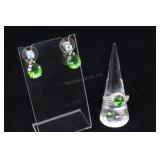 Sterling Silver & Green Topaz Labeled Mt. St. Hele