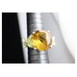 Sterling Silver & Smoky Citrine Ring Sz. 9