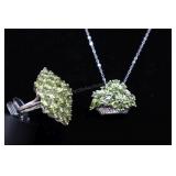 Sterling Silver & Peridot Ring And Basket Of Flowe