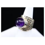 Sterling Silver & Amethyst Ring, Sz. 6.75
