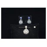 Sterling Silver & Tanzanite Daisy Flower Earrings