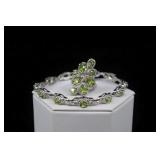 Sterling Silver & Peridot Ring And Bracelet, 925 A