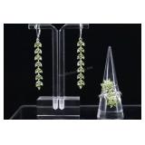 Sterling Silver & Peridot Ring And Earrings, 925 A