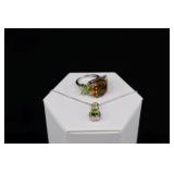 Sterling Silver Smoky Citrine & Peridot Ring And P