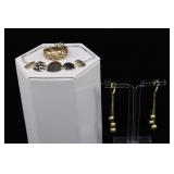 Sterling Silver Earrings And Ring,  And Bracelet,