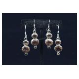 Matching Pairs Of Sterling Silver & Smoky Topaz Ea