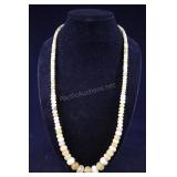 Yellow Agate Graduated Bead Necklace, Approx. 30"